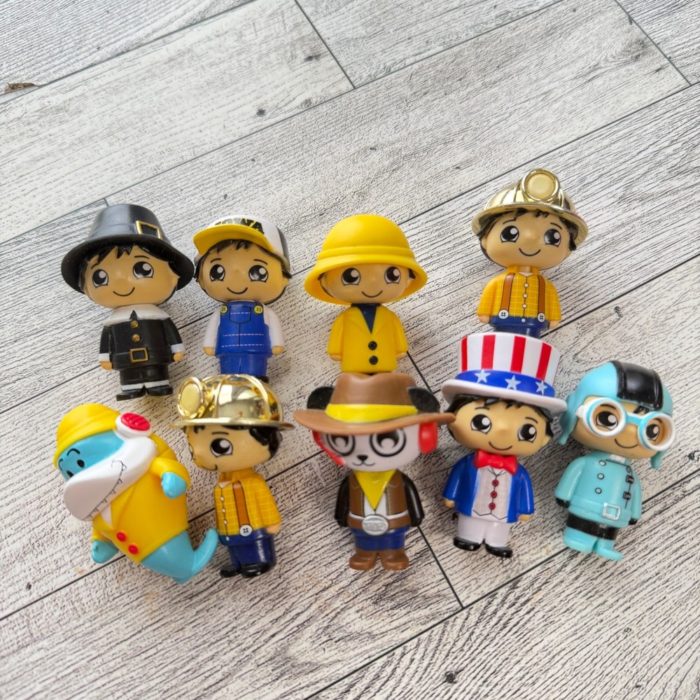 Ryans World Mystery Figure Lot of 9 Gus Panda Uncle Sam Miner Aviator Pilgrim